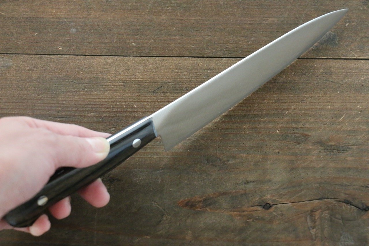 Iseya Molybdenum Steel petty Knife 150mm & Santoku Knife 180mm with Black Packer wood Handle Set - 清助刃物