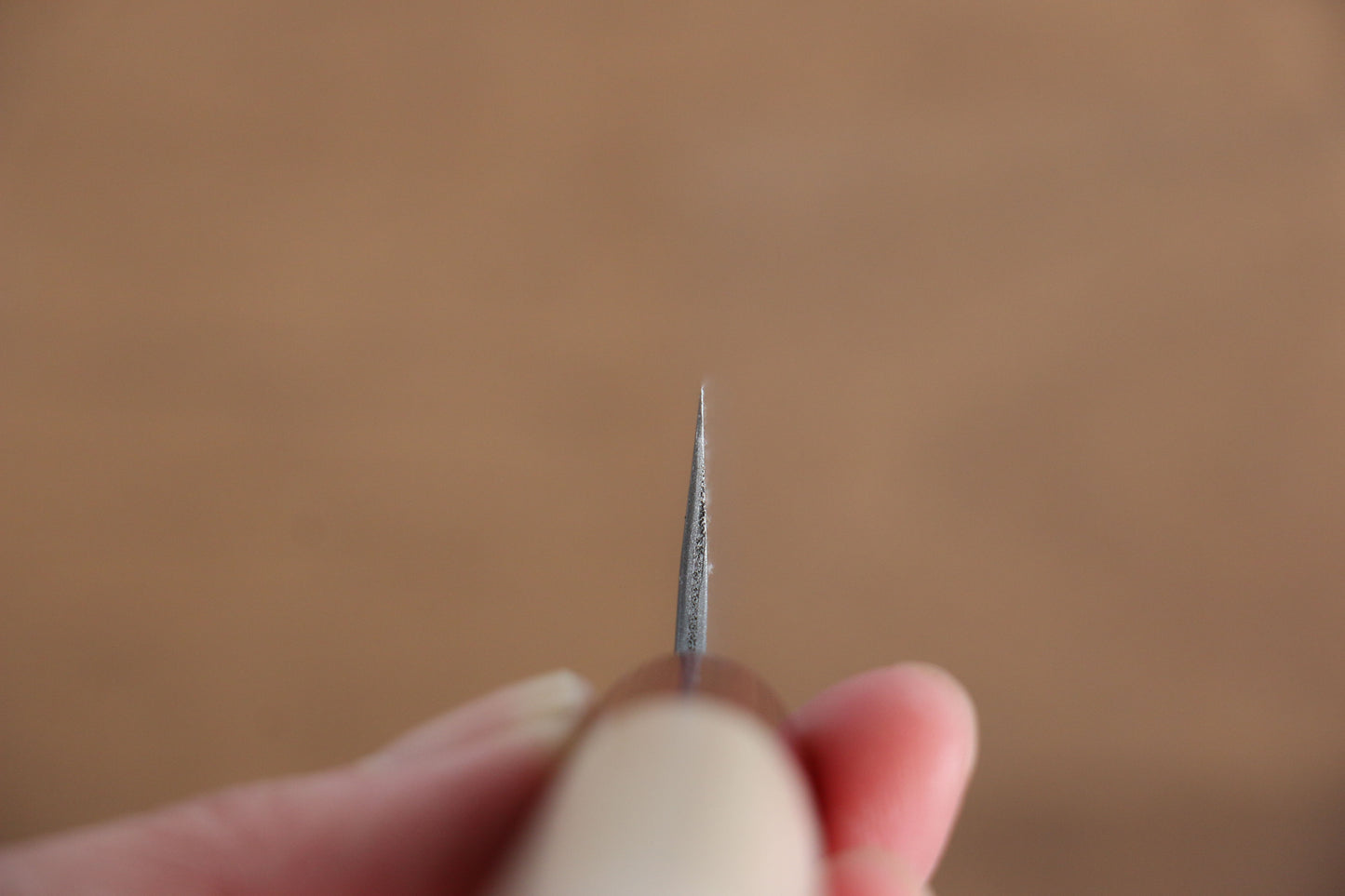 昌景 雪 白ニ鋼 梨地 ペティーナイフ 120mm 朴柄 - 清助刃物