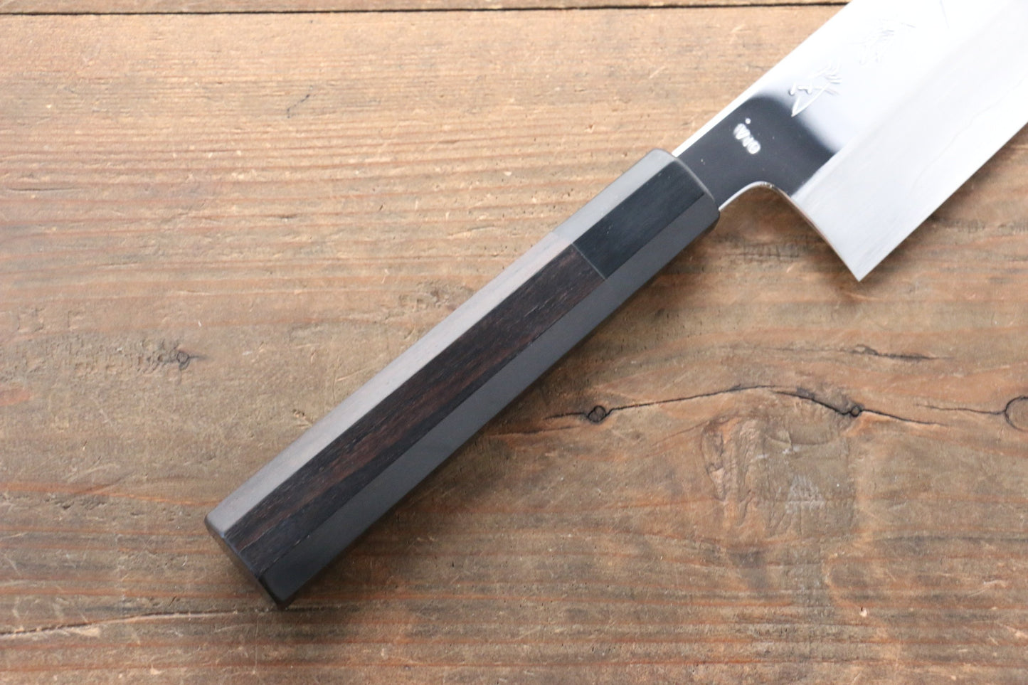 堺 菊守 V金10号 鏡面仕上げ 牛刀包丁 270mm 黒檀柄 - 清助刃物