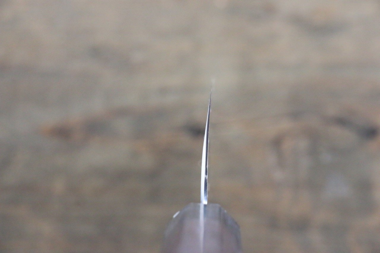 清助 青ニ鋼 鎚目 ダマスカス 三徳包丁 180mm 紫檀柄 - 清助刃物