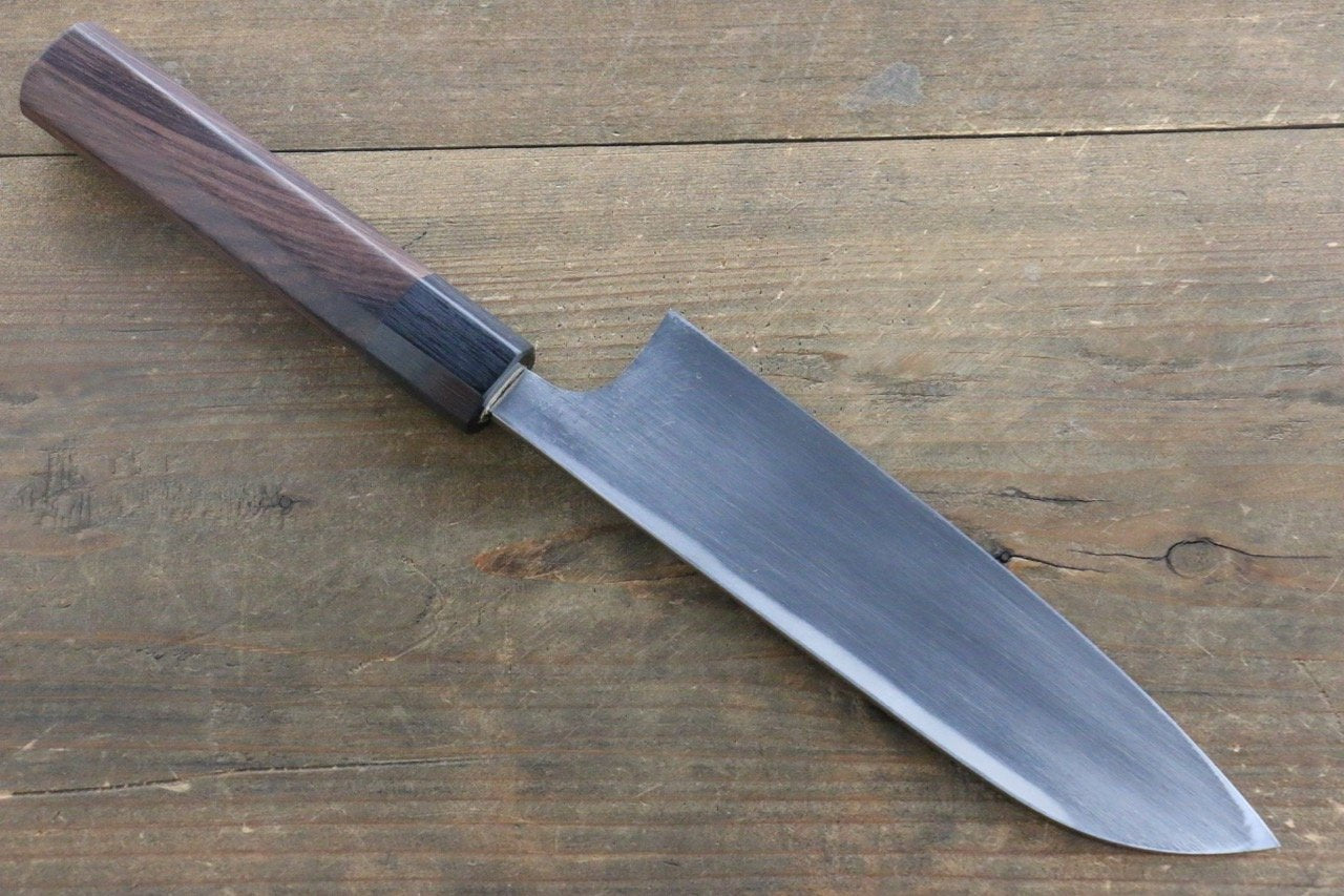 清助 青ニ鋼 鎚目 黒打 三徳包丁 180mm 紫檀柄 - 清助刃物