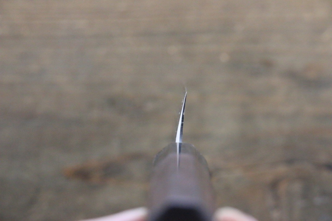清助 青ニ鋼 鎚目 黒打 ペティーナイフ 150mm 紫檀柄 - 清助刃物