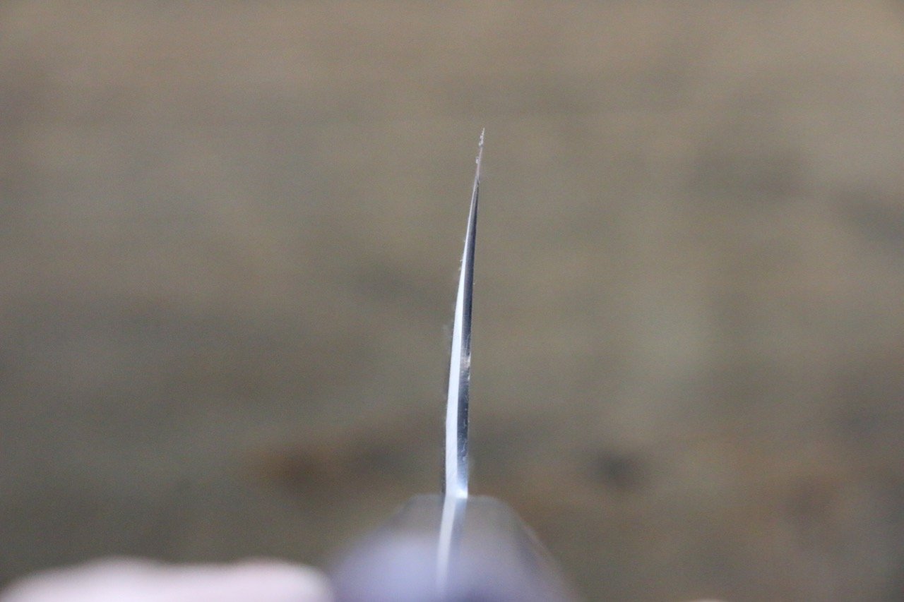 清助 青ニ鋼 鎚目 黒打 牛刀包丁 240mm 紫檀柄 - 清助刃物