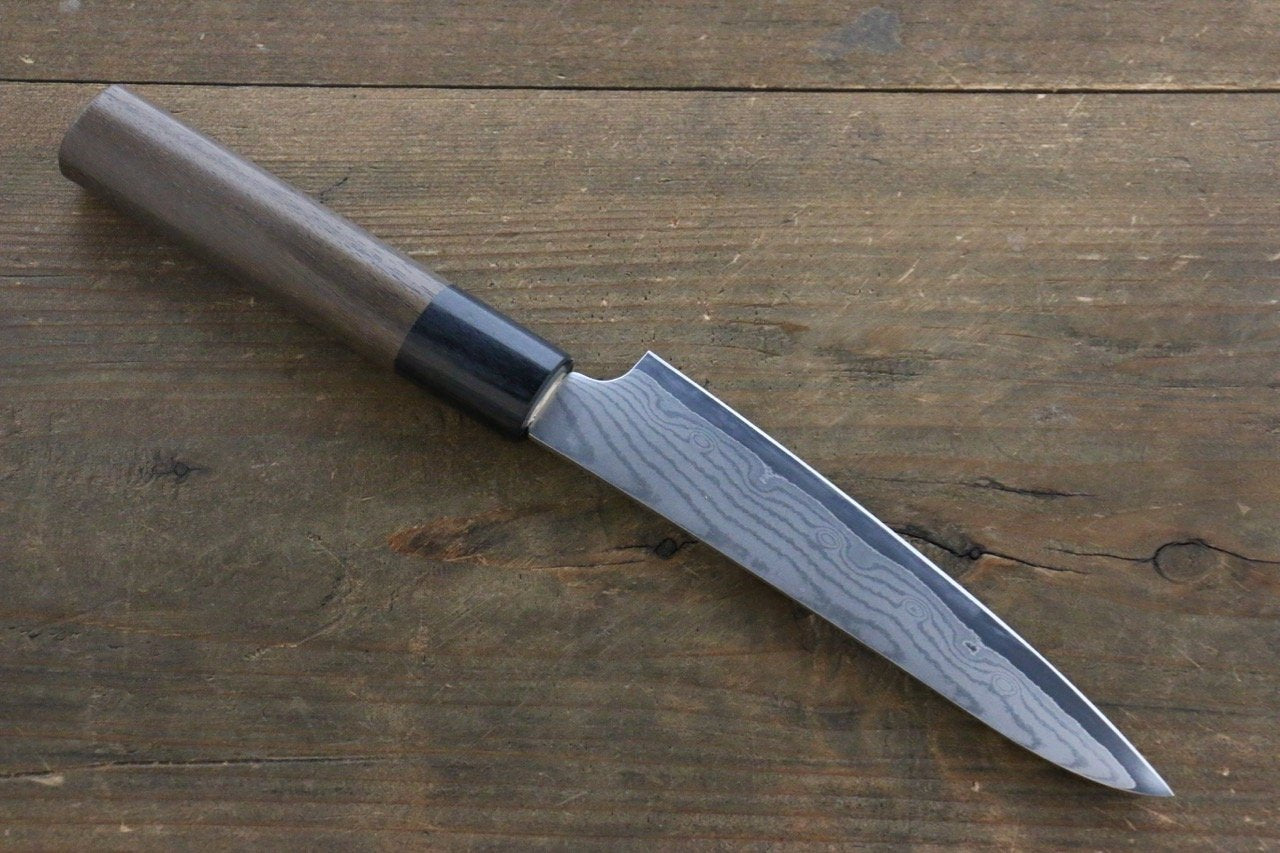 清助 V金10号 37層ダマスカス ペティーナイフ 130mm 紫檀柄 - 清助刃物