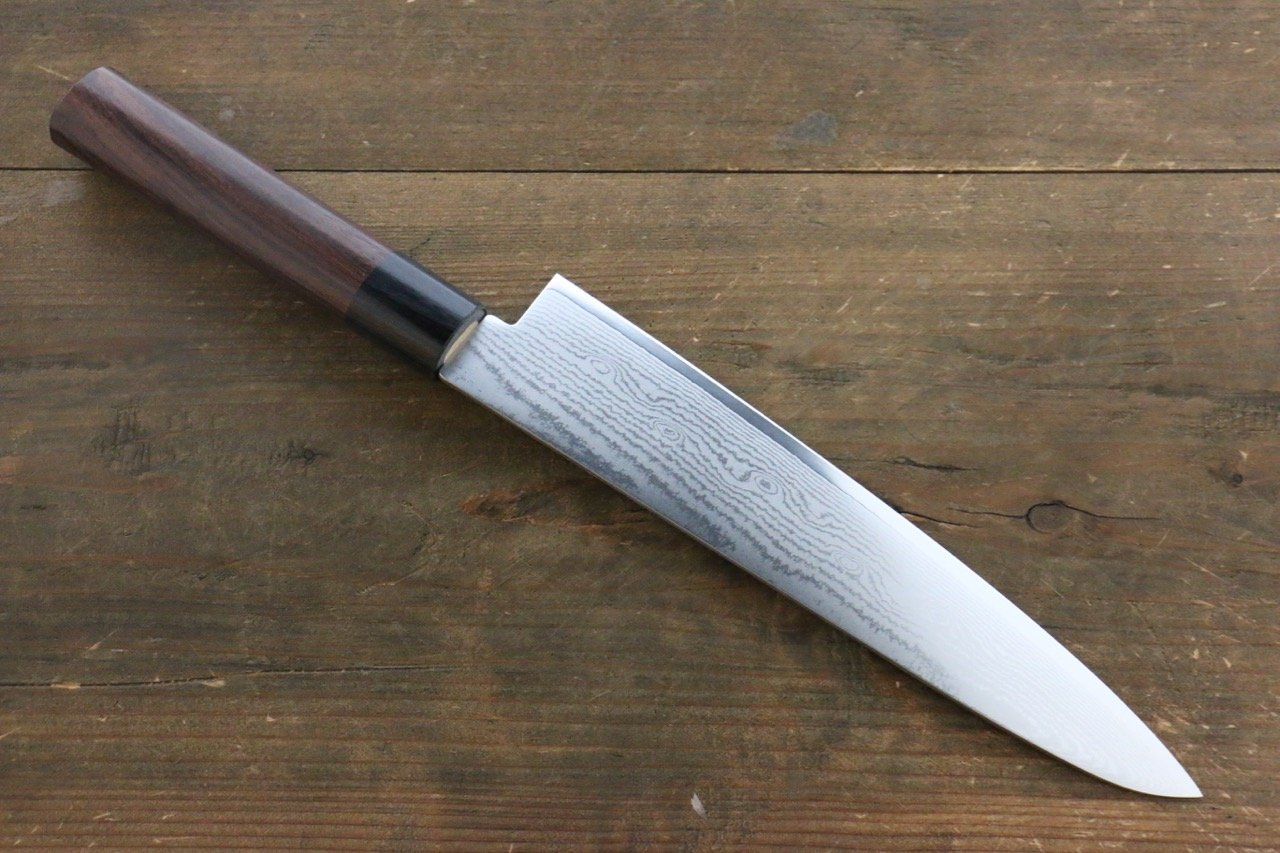 清助 V金10号 63層ダマスカス 牛刀包丁 210mm 紫檀柄 - 清助刃物