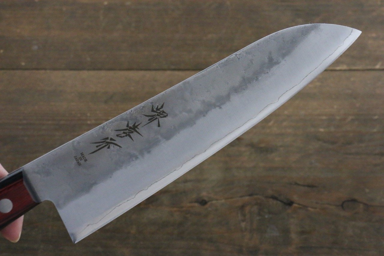 堺 孝行 銀三鋼 三徳包丁 180mm 赤合板柄 - 清助刃物