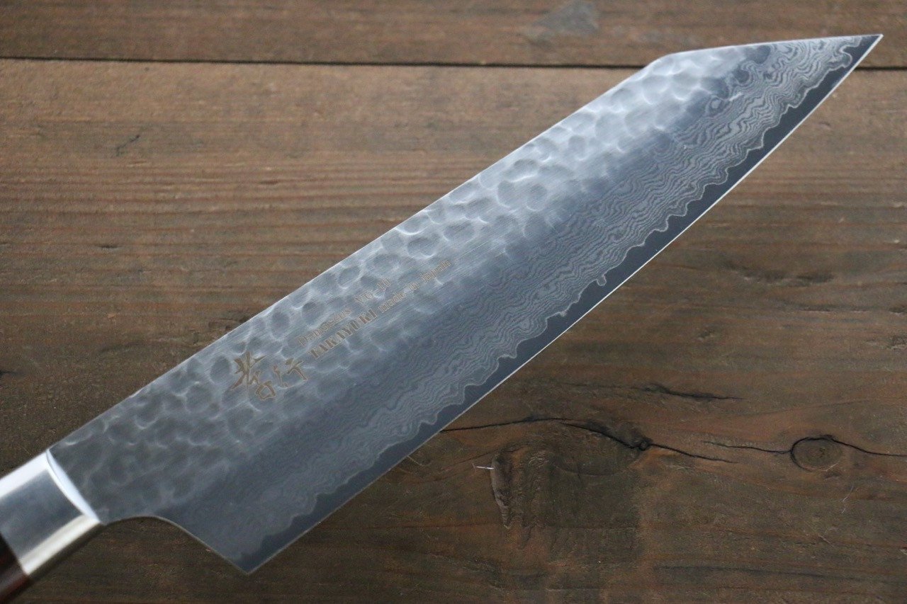 堺 孝行 VG10 33層 ダマスカス 切付牛刀包丁 190mm マホガニー柄 - 清助刃物