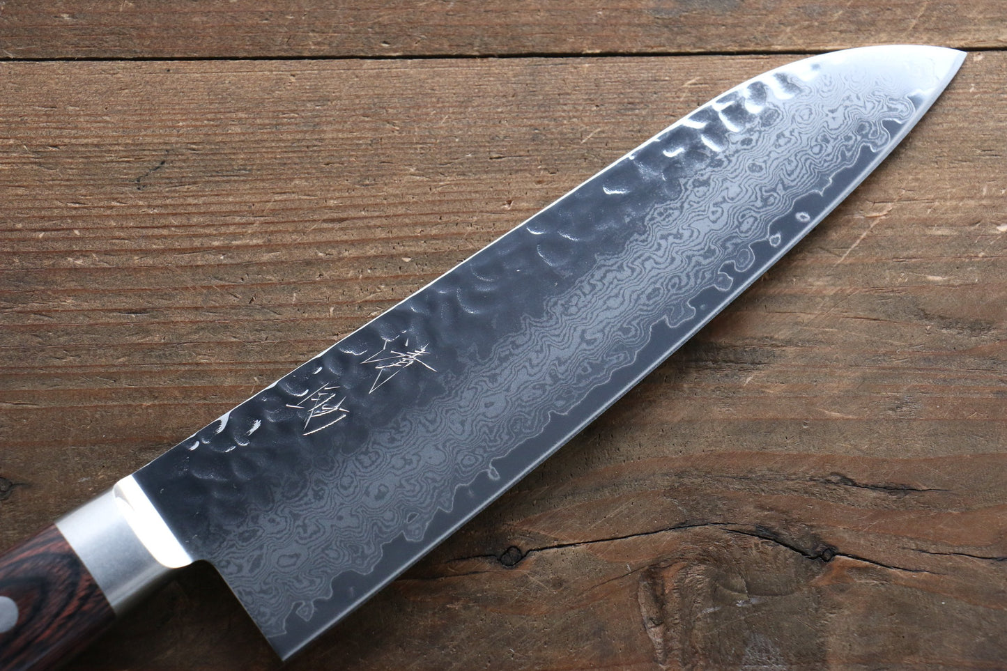清助 VG10 33層 ダマスカス 三徳包丁 180mm マホガニー柄 鞘付き - 清助刃物