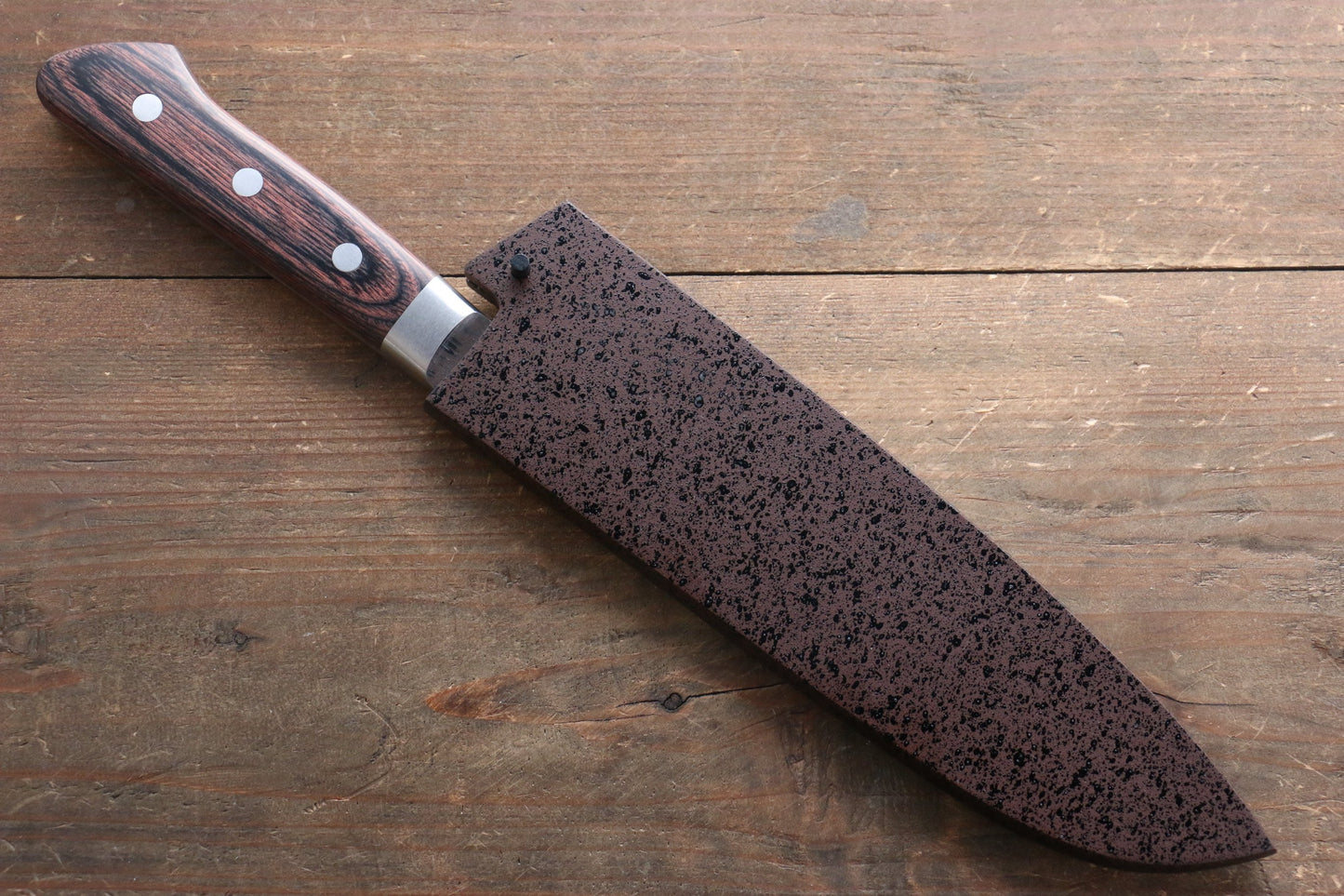 清助 VG10 33層 ダマスカス 三徳包丁 180mm マホガニー柄 鞘付き - 清助刃物