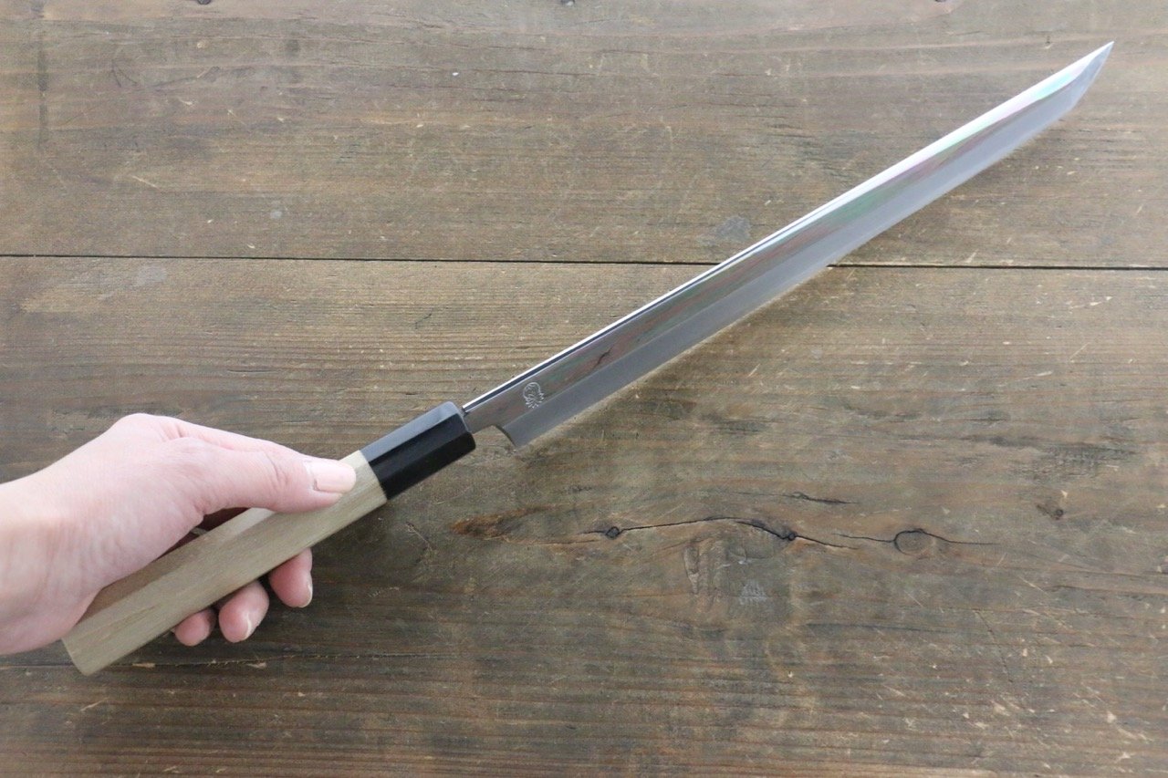 重陽 白鋼 鏡面仕上げ 先丸蛸引包丁 270mm - 清助刃物