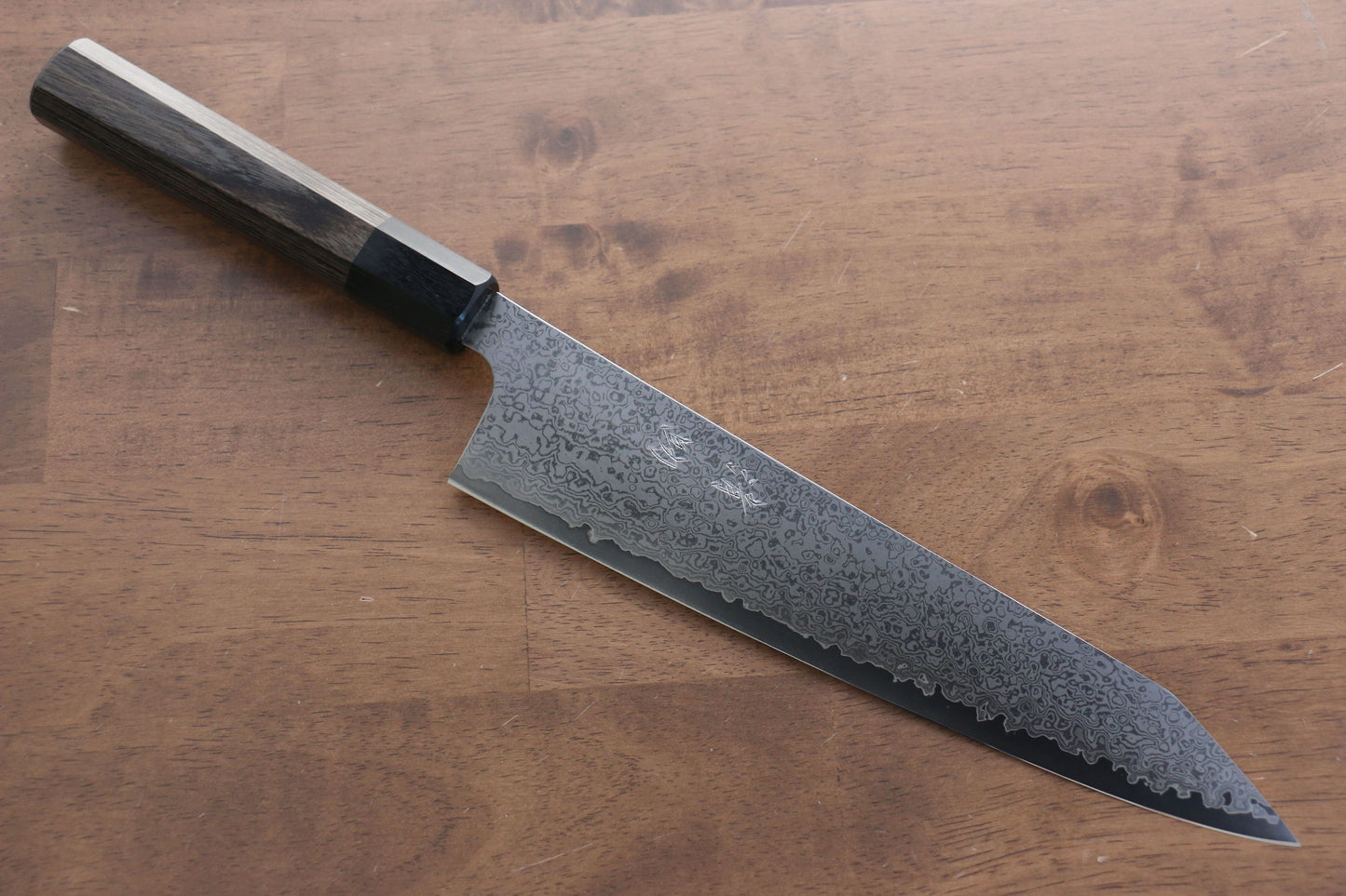 清助 V金10号 33層ダマスカス 切付牛刀包丁 240mm グレー合板柄 - 清助刃物