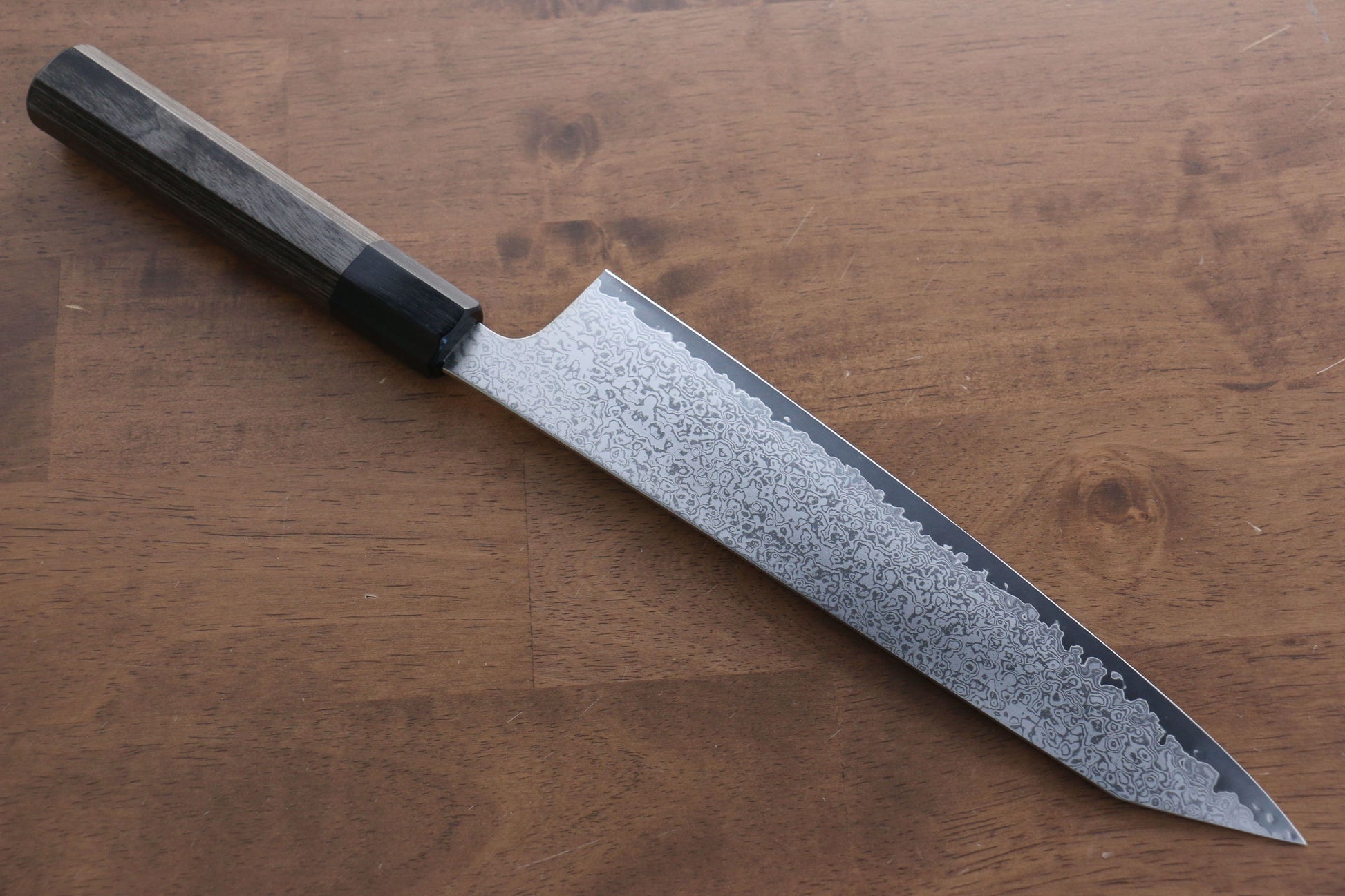 清助 V金10号 33層ダマスカス 切付牛刀包丁  240mm グレー合板柄 - 清助刃物
