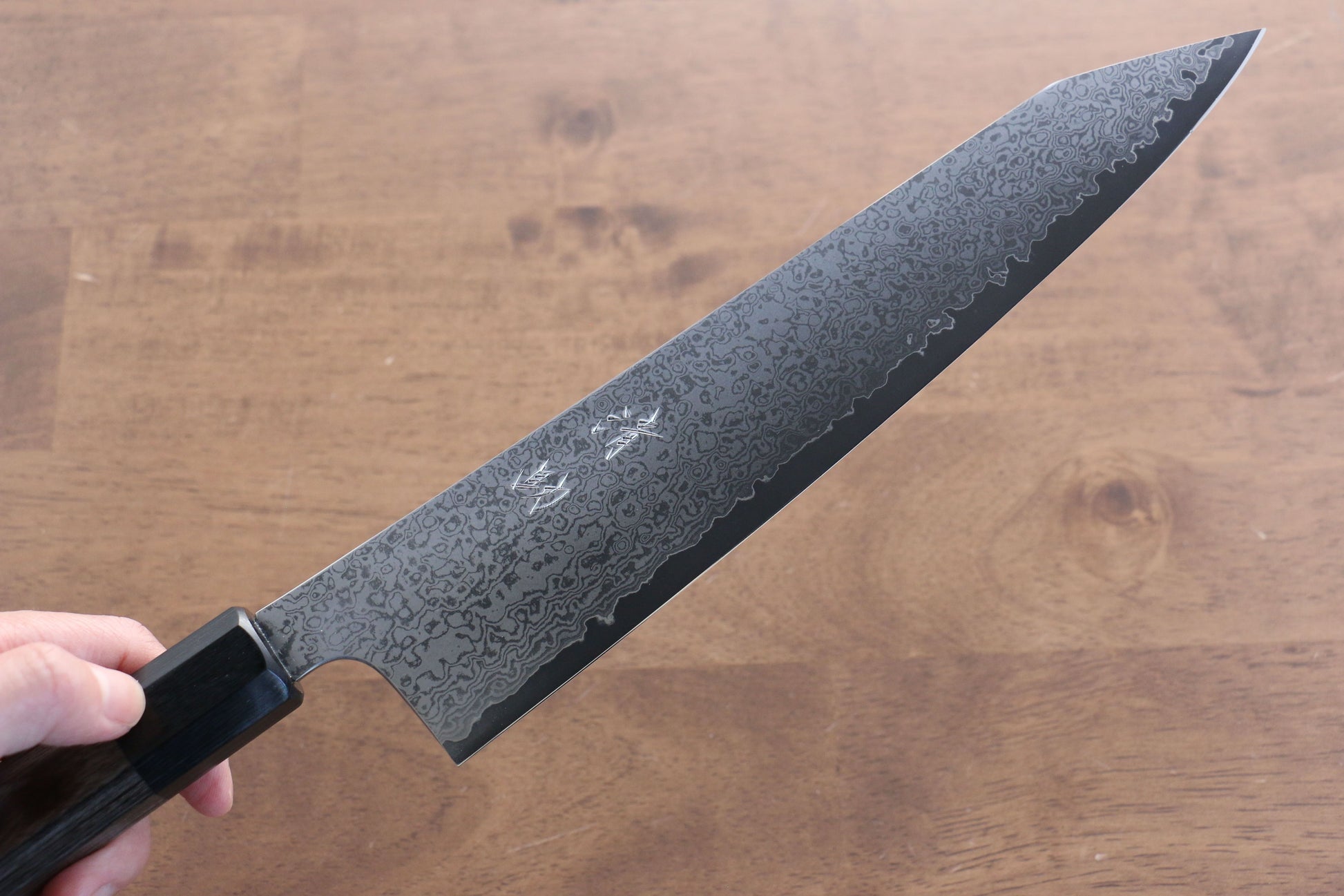 清助 V金10号 33層ダマスカス 切付牛刀包丁  240mm グレー合板柄 - 清助刃物