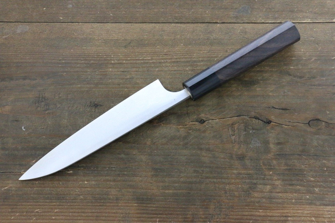 尾形 峻吾 白ニ鋼 ダマスカス ペティーナイフ 150mm 紫檀柄 - 清助刃物