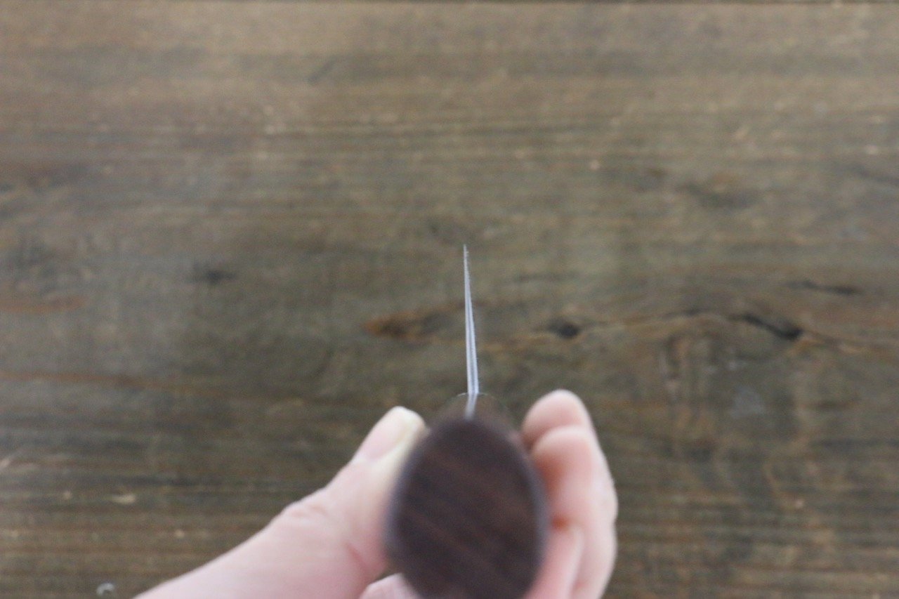 尾形 峻吾 白ニ鋼 ダマスカス 三徳包丁 165mm 紫檀柄 - 清助刃物