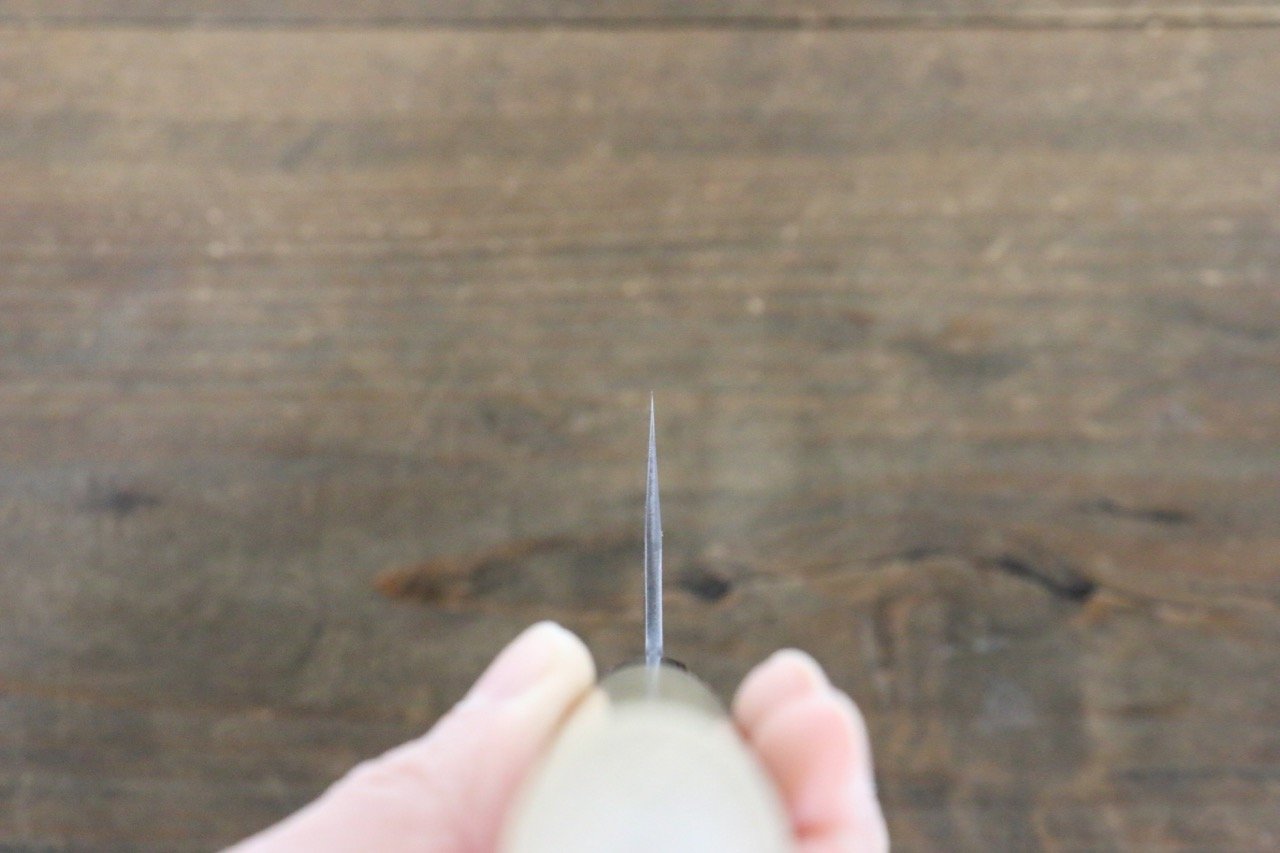 Mutsumi Hinoura White Steel Migaki Finished Santoku Japanese Chef Knife 165mm - 清助刃物