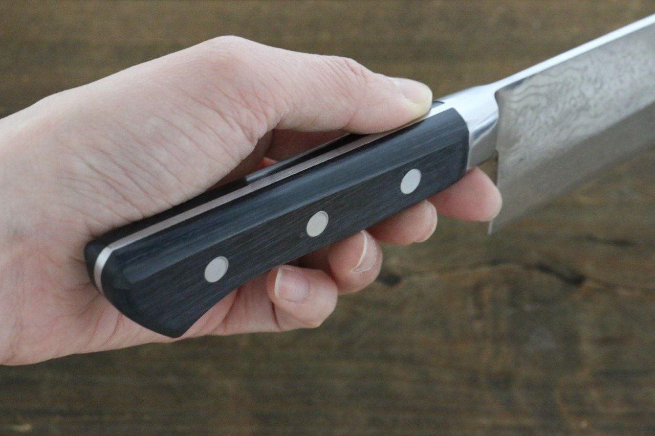 岩井 貴行 V金10号 ダマスカス 三徳包丁  165mm 合板柄 - 清助刃物