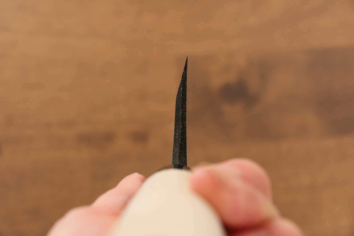 堺 孝行 霞研 白鋼 出刃包丁 225mm 朴柄 - 清助刃物