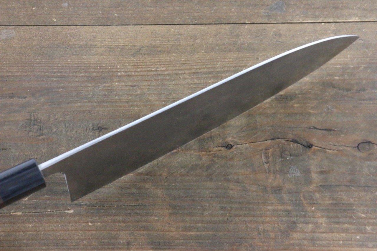 尾形 峻吾 白ニ鋼 ダマスカス 牛刀包丁 240mm 紫檀柄 - 清助刃物