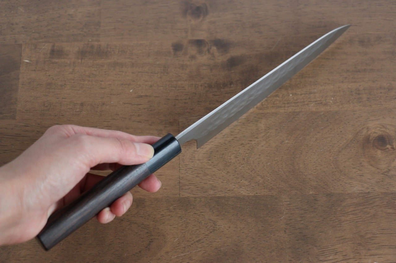 山本 直 SRS13 ダマスカス 鎚目(丸) ペティーナイフ  160mm 紫檀柄 - 清助刃物