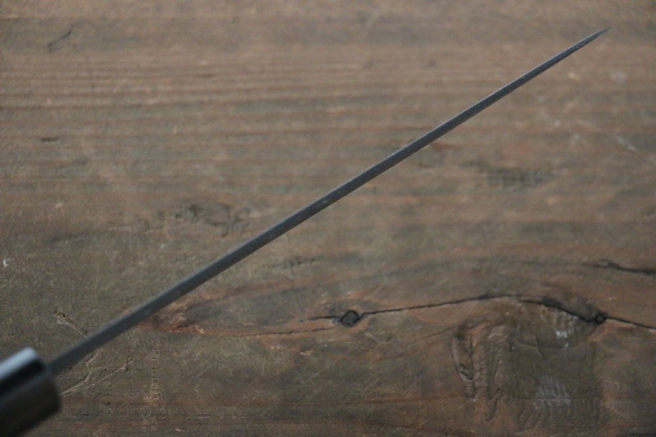 尾形 峻吾 白ニ鋼 黒打 ダマスカス ペティーナイフ  150mm 紫檀柄 - 清助刃物