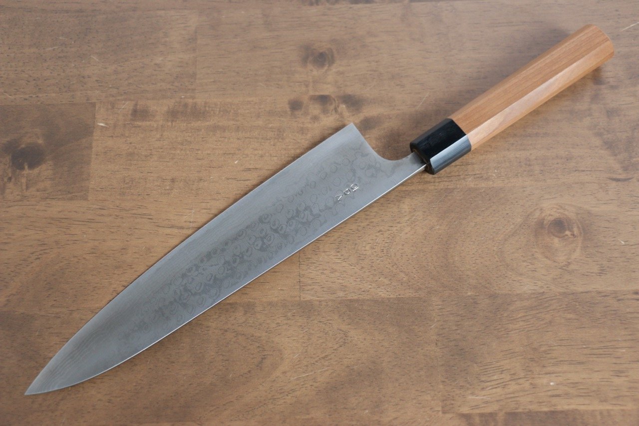 山本 直 V金10号 ダマスカス 牛刀包丁 240mm 桜柄 - 清助刃物