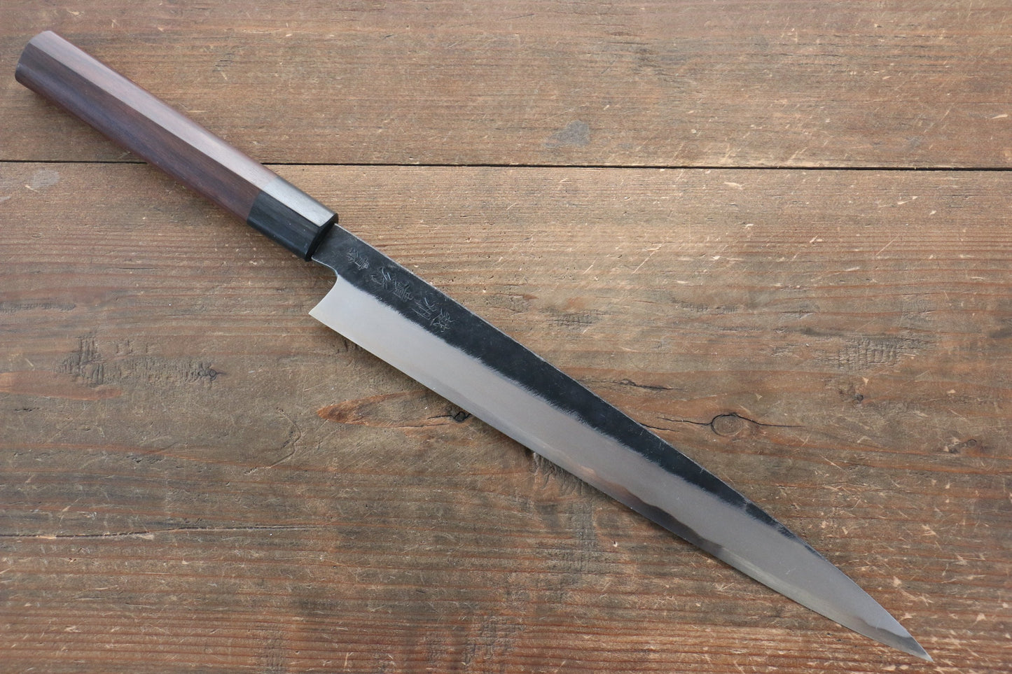 岩井 貴行 青ニ鋼 黒打 柳刃包丁 270mm 紫檀柄 - 清助刃物