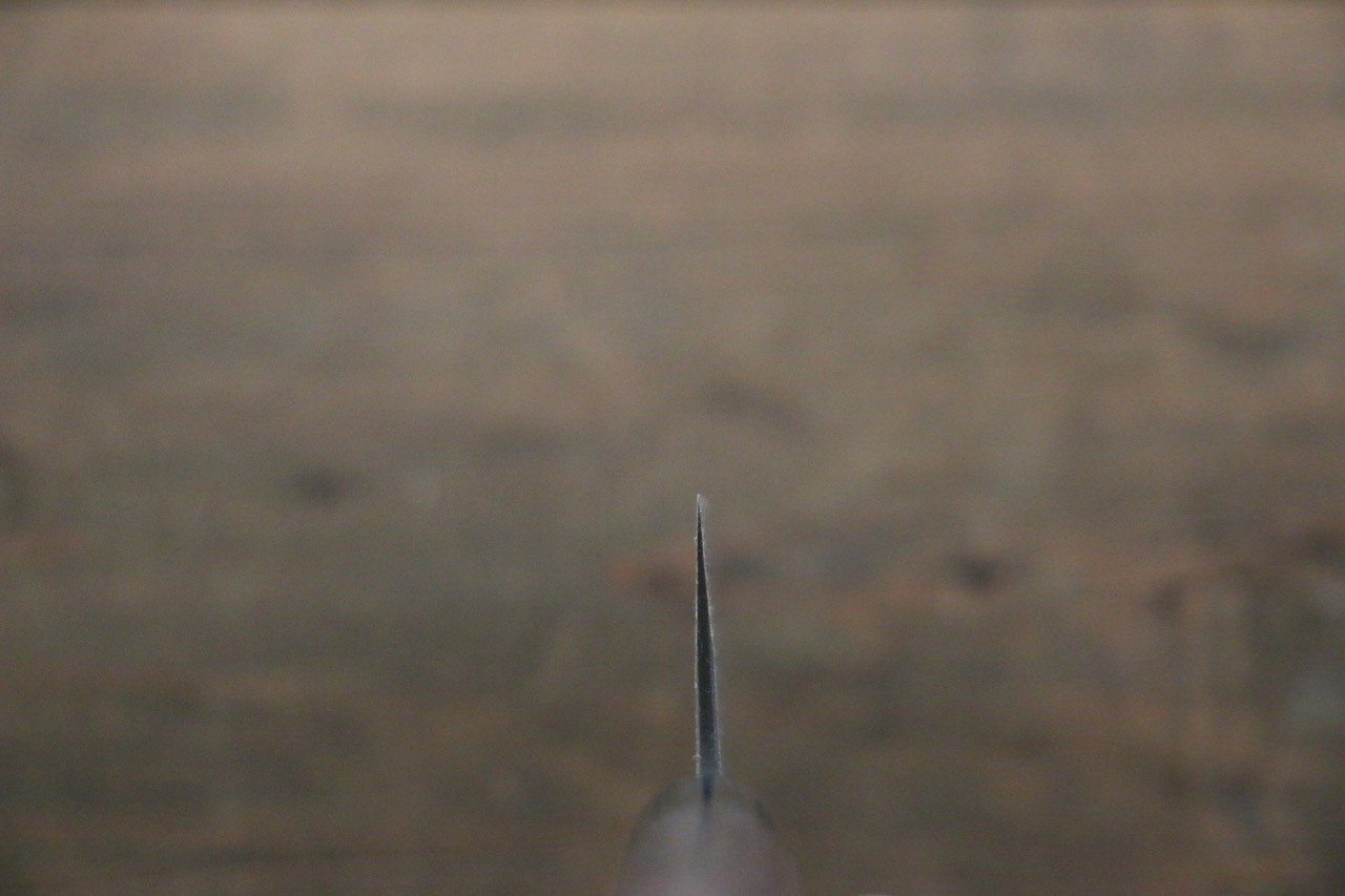 尾形 峻吾 白ニ鋼 黒打 ダマスカス 文化包丁  180mm 紫檀柄 - 清助刃物