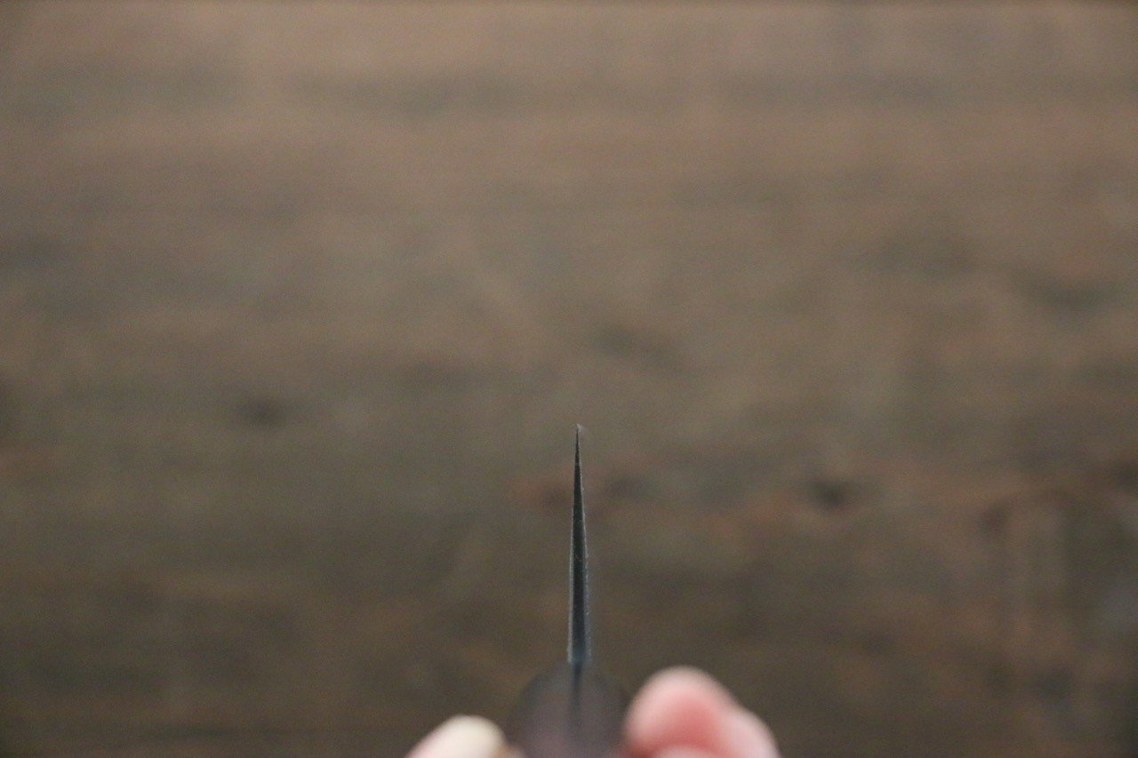 尾形 峻吾 白ニ鋼 黒打 ダマスカス 三徳包丁  180mm 紫檀柄 - 清助刃物