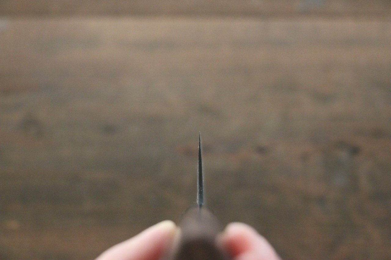 尾形 峻吾 白ニ鋼 黒打 ダマスカス 牛刀包丁  210mm 紫檀柄 - 清助刃物