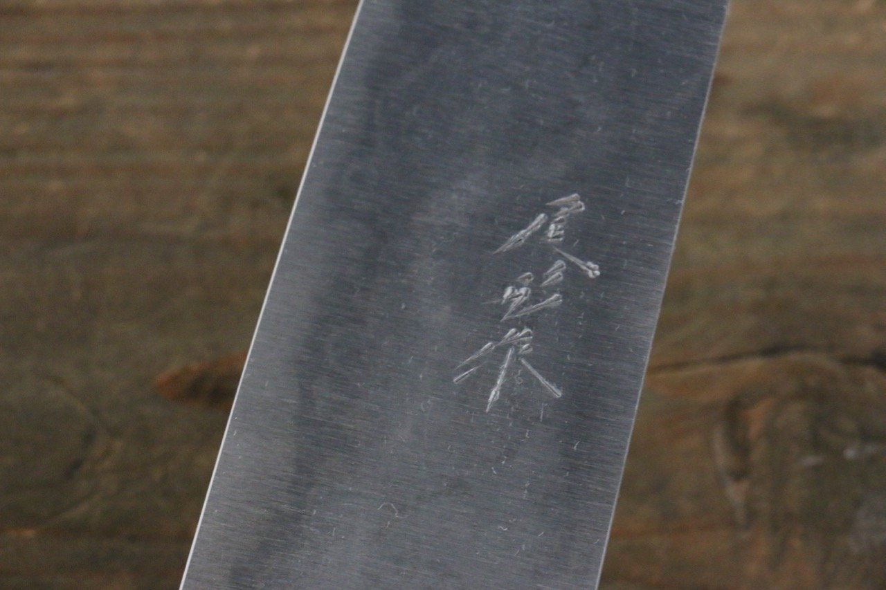 尾形 峻吾 白ニ鋼 ダマスカス 牛刀包丁  210mm 紫檀柄 - 清助刃物