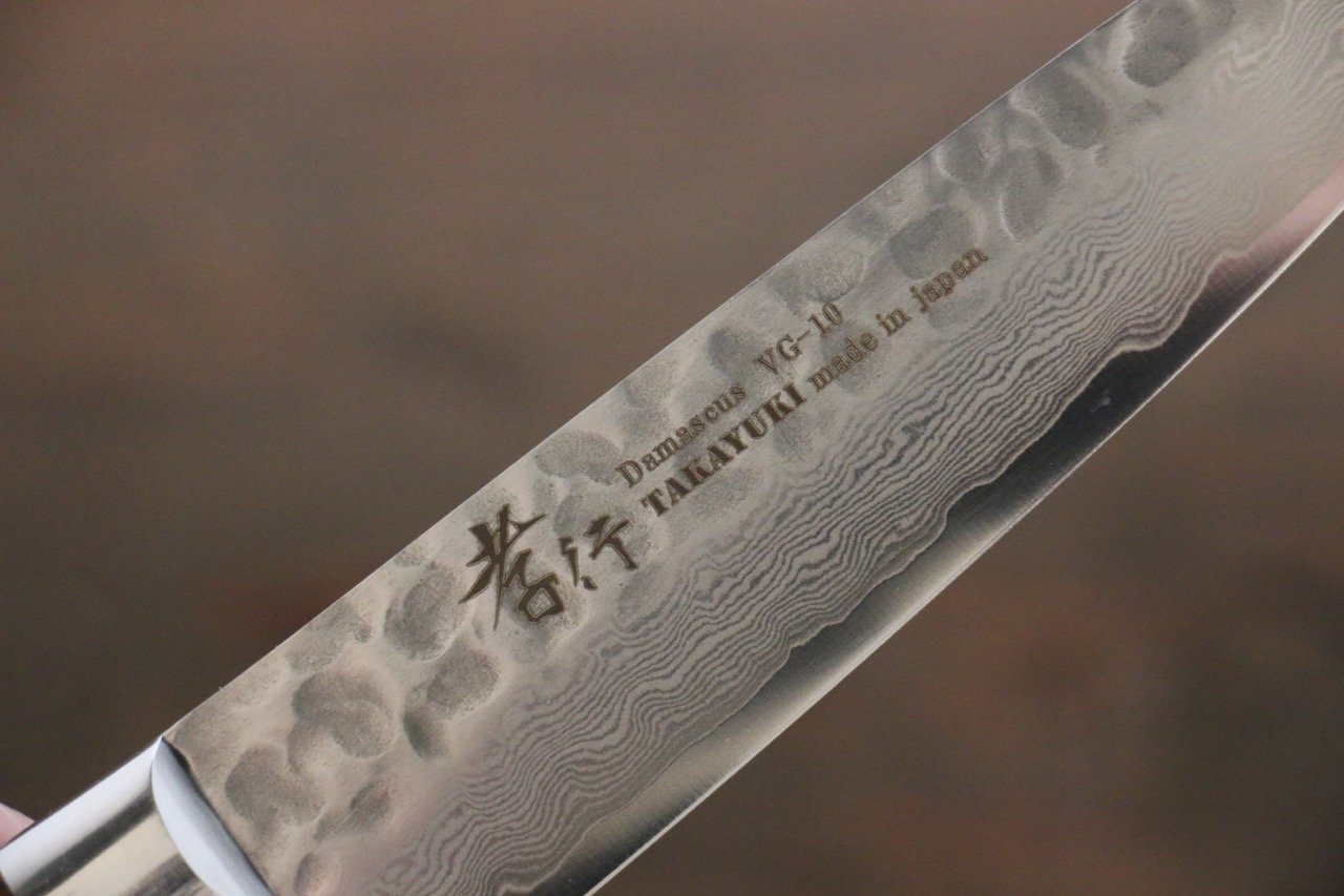 Sakai Takayuki VG10 33 Layer Damascus Sujihiki 240mm, Gyuto 210mm, Santoku 180mm & Petty 120mm Set - 清助刃物