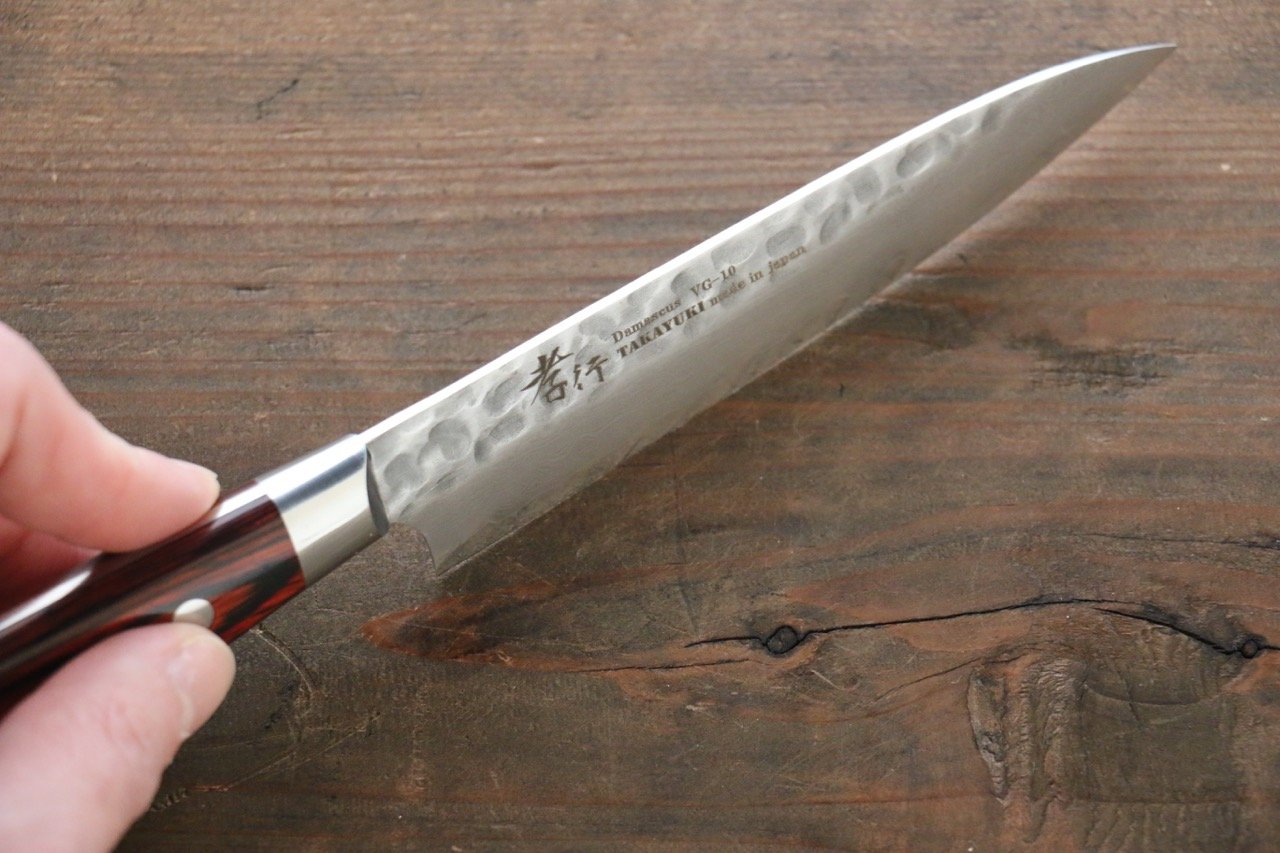 Sakai Takayuki VG10 33 Layer Damascus Sujihiki 240mm, Gyuto 210mm, Santoku 180mm & Petty 120mm Set - 清助刃物