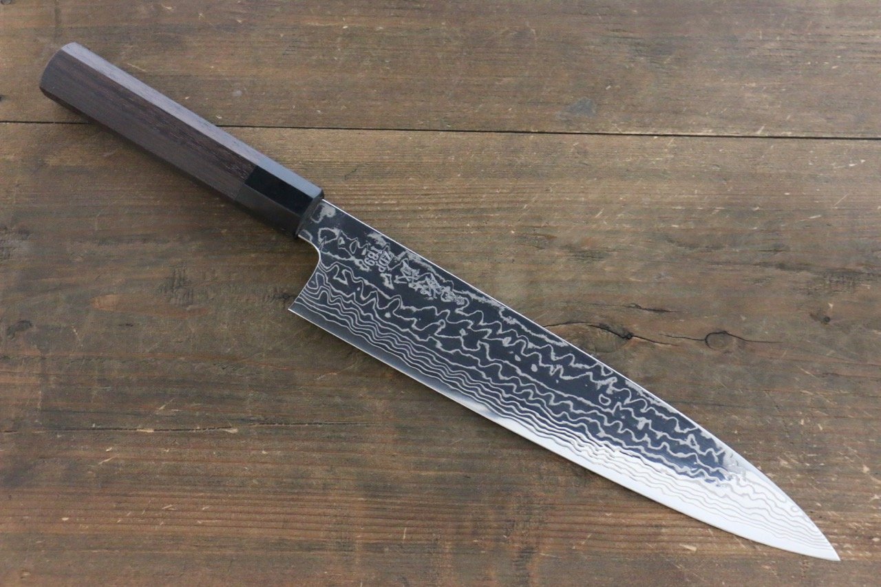 佑成 ZDP189 ダマスカス 牛刀包丁 270mm 紫檀柄 - 清助刃物