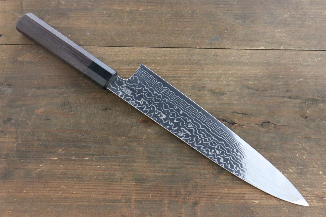 佑成 ZDP189 ダマスカス 牛刀包丁 270mm 紫檀柄 - 清助刃物