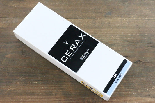 末広 CERAX 401 薄グレー荒中砥石 (ゴム枠付) #320 - 清助刃物