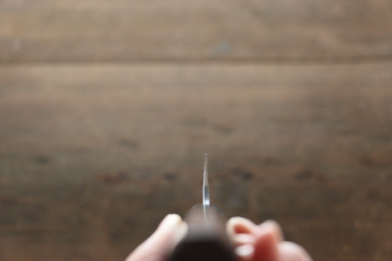 北岡 英雄 白ニ鋼 ダマスカス 切付柳刃包丁  270mm 紫檀柄 - 清助刃物