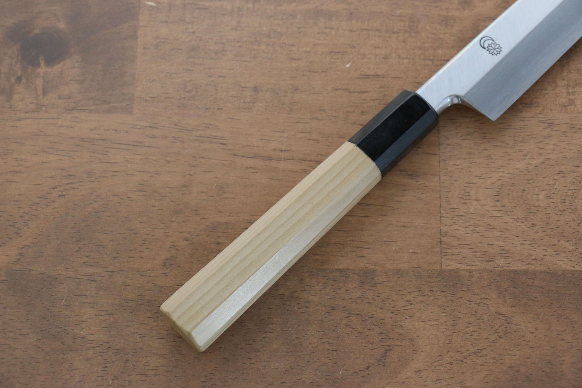 菊月 白ニ鋼 霞研 柳刃包丁  240mm 朴柄 - 清助刃物