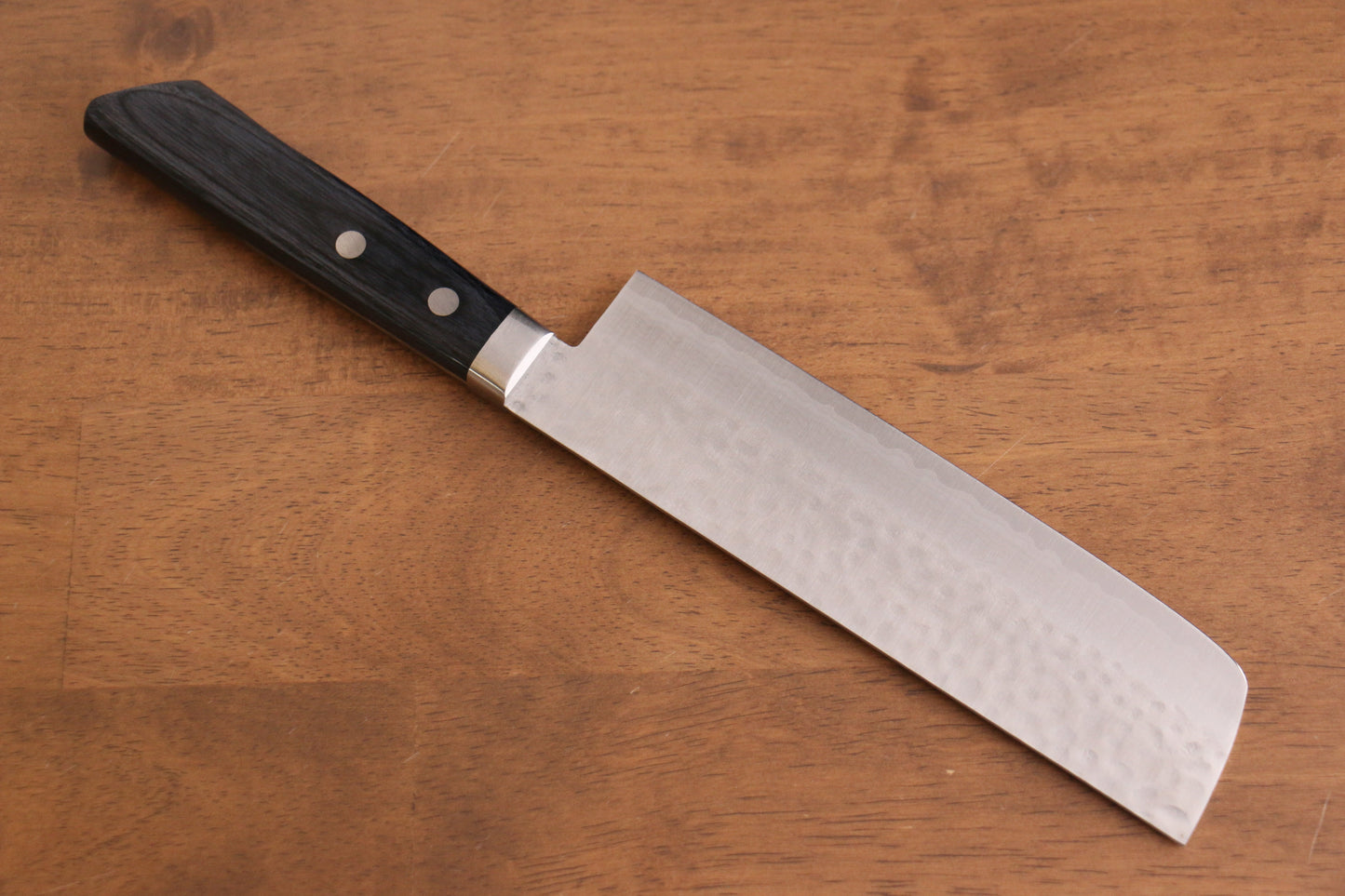 訓平 刻流(こくりゅう) V金10号 鎚目 ダマスカス 薄刃包丁 165mm 合板 (紺色)柄 - 清助刃物