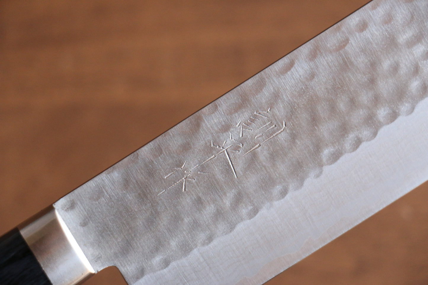 訓平 刻流(こくりゅう) V金10号 鎚目 ダマスカス 薄刃包丁 165mm 合板 (紺色)柄 - 清助刃物
