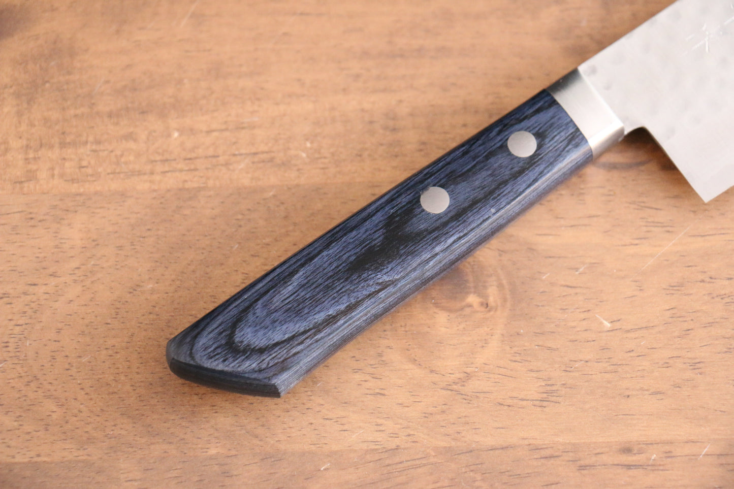 訓平 刻流(こくりゅう) V金10号 鎚目 ダマスカス 薄刃包丁 165mm 合板 (紺色)柄 - 清助刃物