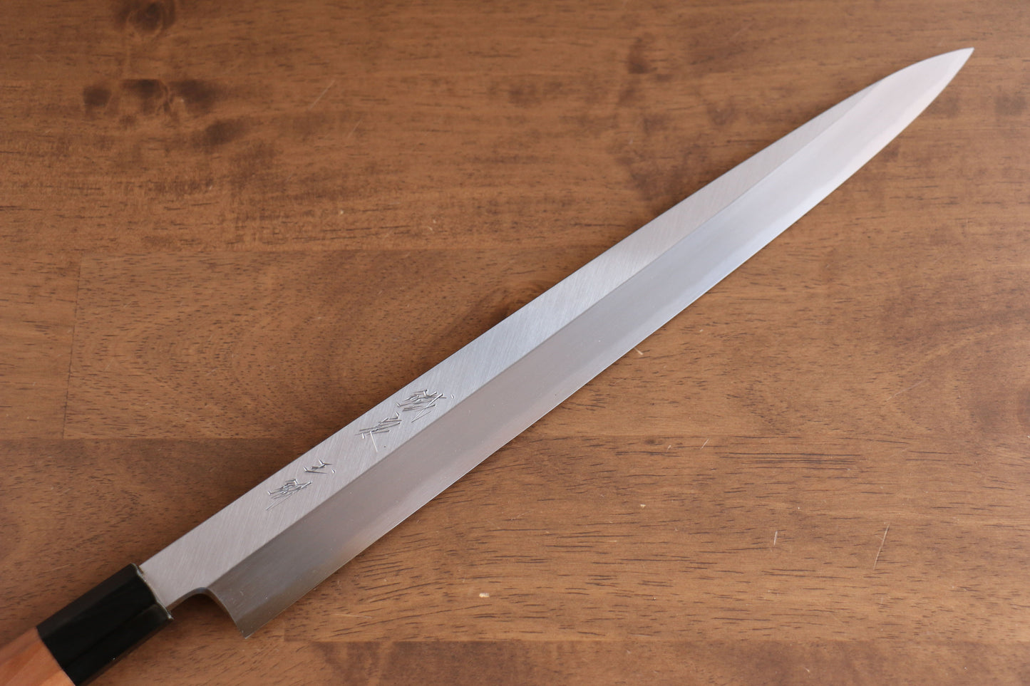 鐵泉 田中作 玉鋼 柳刃包丁 315mm 山桜柄 鞘付き - 清助刃物