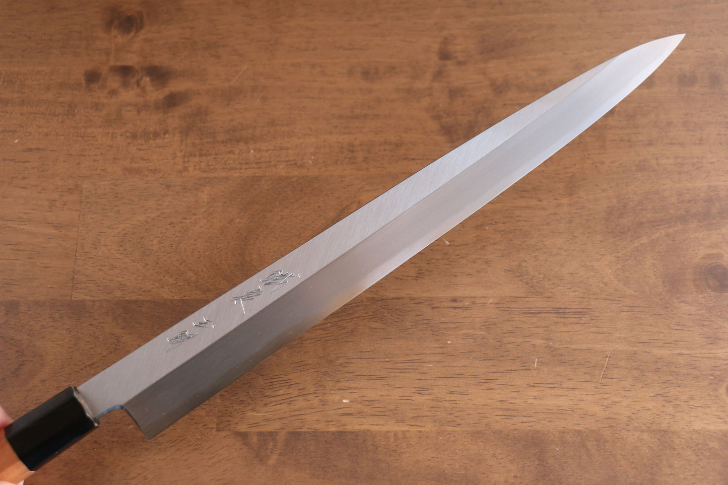 鐵泉 田中作 玉鋼 柳刃包丁 315mm 山桜柄 鞘付き - 清助刃物