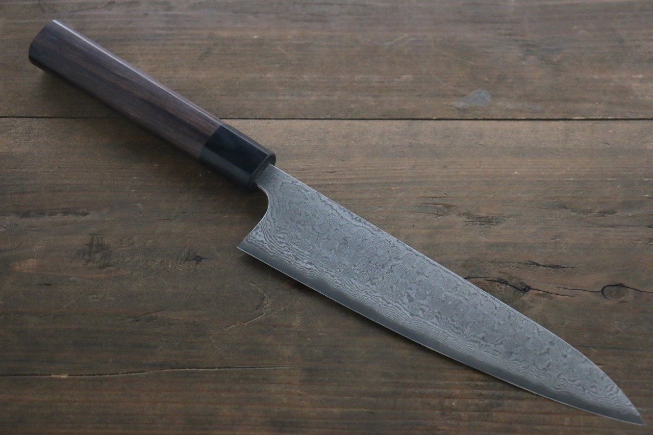 山本 直 V金10号 黒ダマスカス 牛刀包丁 和包丁 210mm 紫檀柄 - 清助刃物