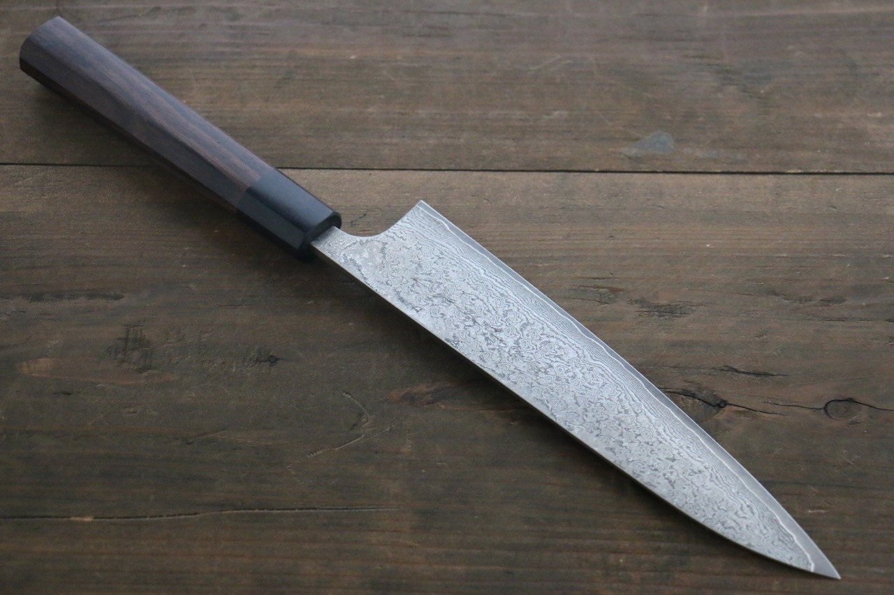 山本 直 V金10号 黒ダマスカス 牛刀包丁 和包丁 210mm 紫檀柄 - 清助刃物