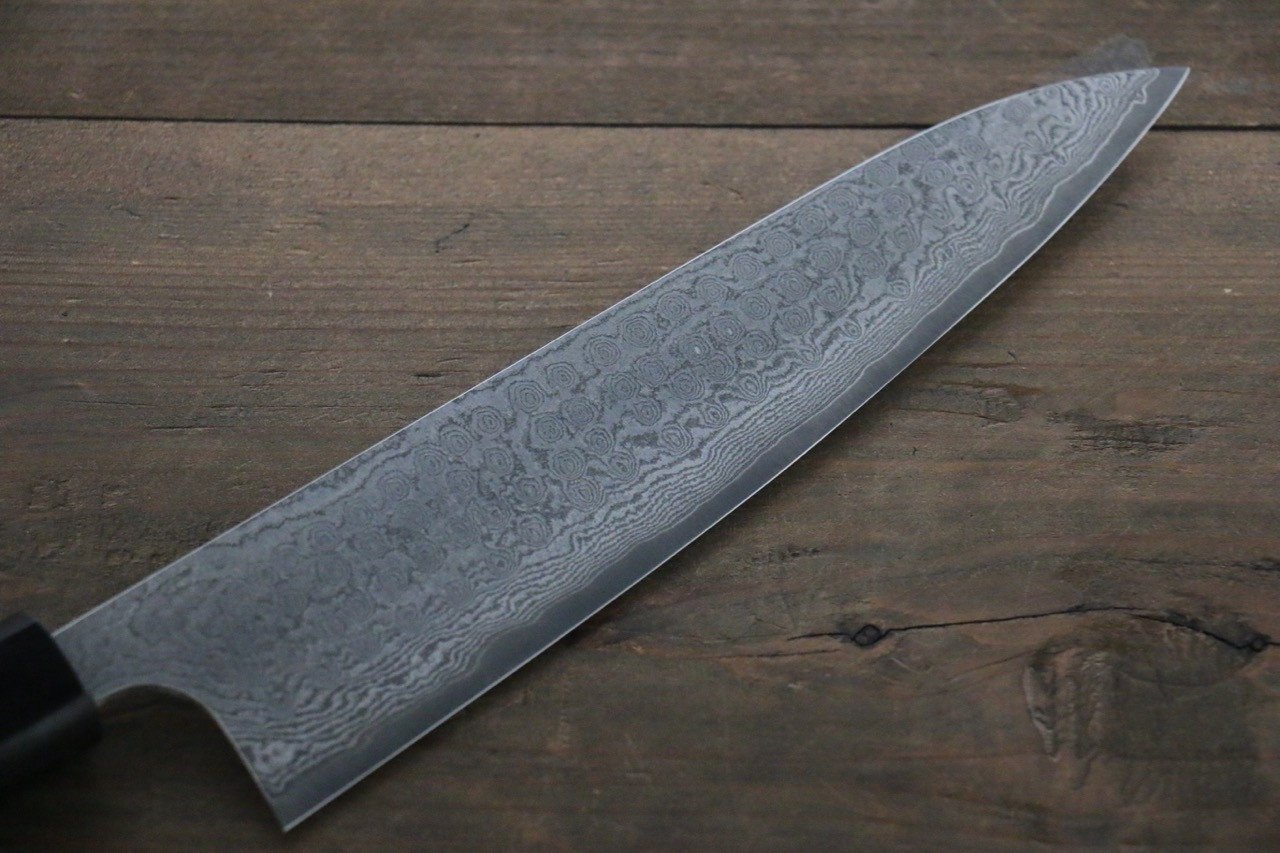 山本 直 V金10号 黒ダマスカス 牛刀包丁 和包丁 210mm 紫檀柄 - 清助刃物