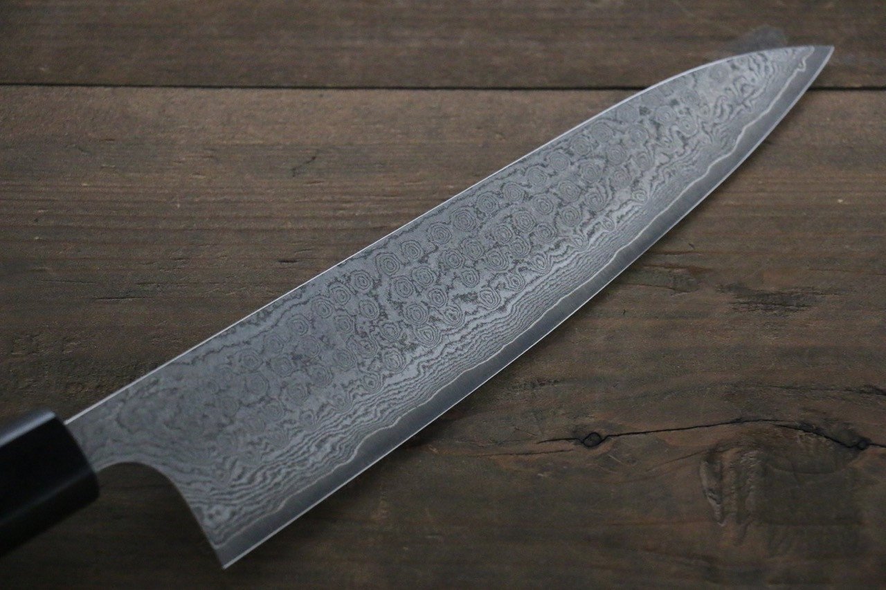 山本 直 V金10号 黒ダマスカス 牛刀包丁 和包丁 210mm 紫檀柄 - 清助刃物