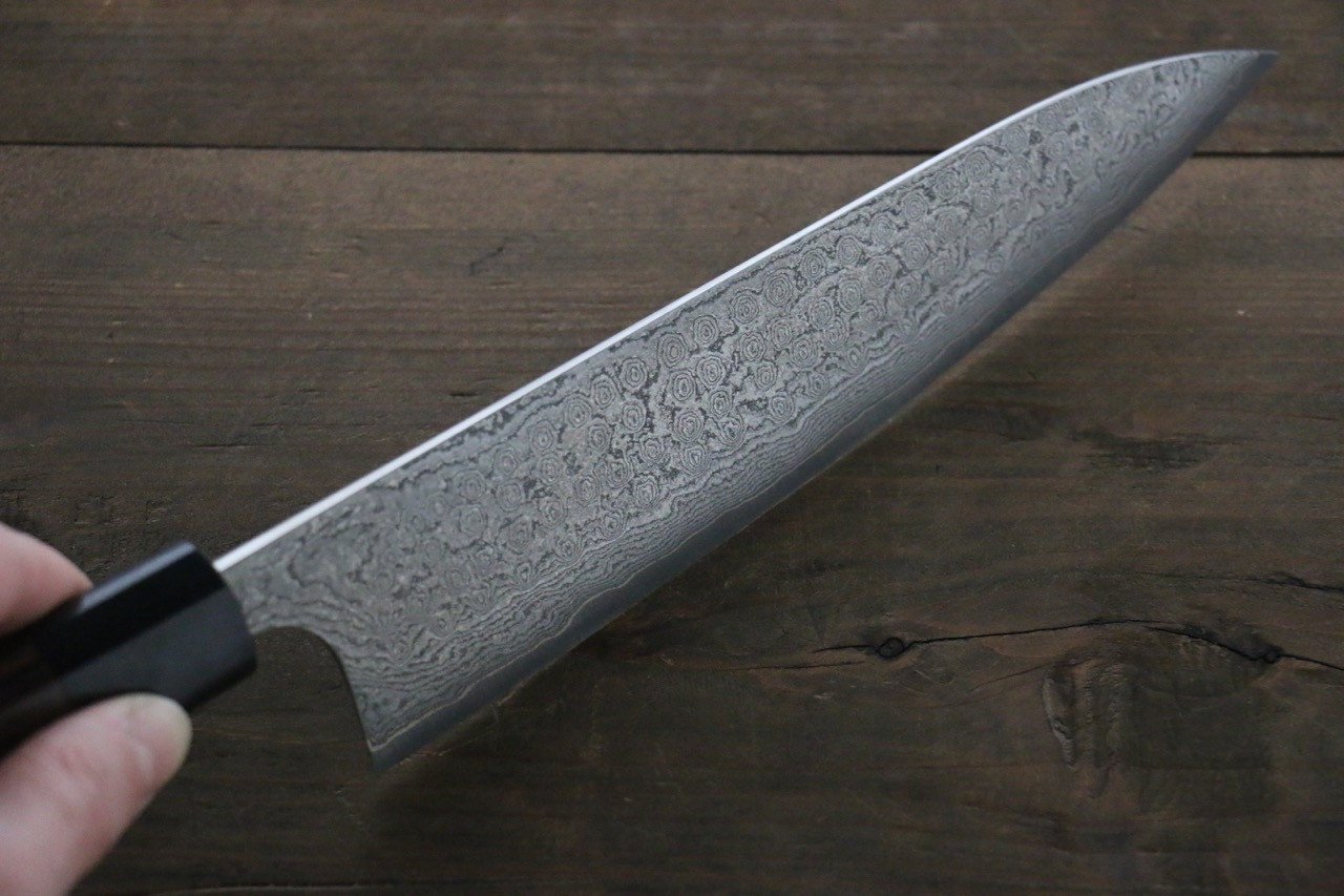 山本 直 V金10号 黒ダマスカス 牛刀包丁 和包丁 210mm 紫檀柄 - 清助刃物