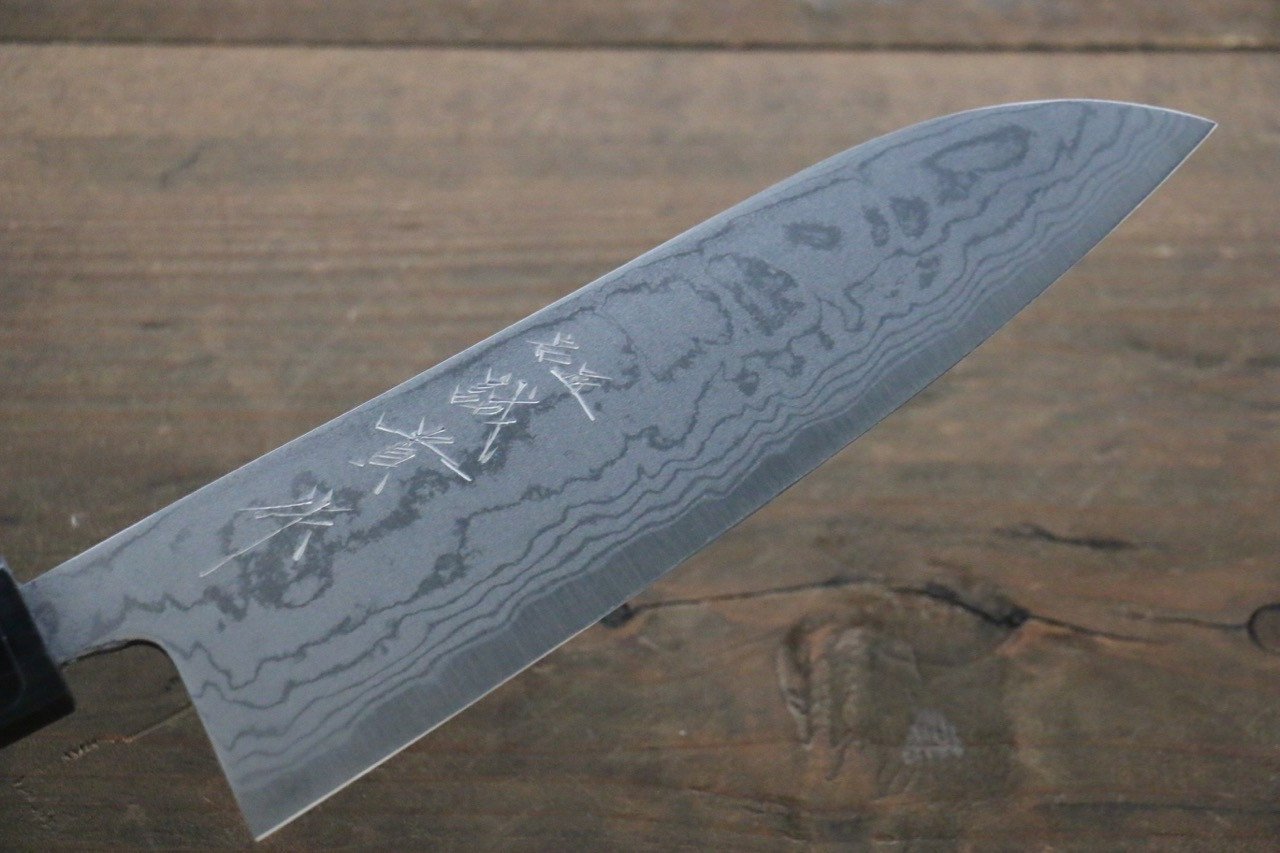 田中 誠貴 青ニ鋼 ダマスカス 三徳包丁 165mm ウォルナット柄 - 清助刃物