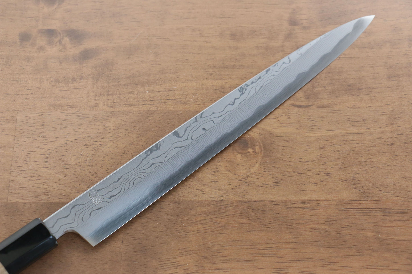 菊月 青一鋼 ダマスカス 柳刃包丁  270mm 朴柄 - 清助刃物